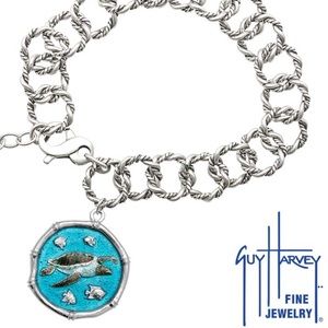 Guy Harvey Sea Turtle Sterling Silver Bracelet